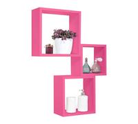 SET 3 CUBI MENSOLE PARETE FUXIA SCAFFALE SALOTTO SOGGIORNO CAMERA INCUBO