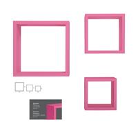 MENSOLE A CUBO DA PARETE SET DI 3 PZ COMPONIBILE VARI COLORI MOD. RUBIC