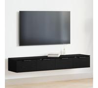 Mensole a Parete VidaXL 2 Pezzi Legno Ingegnerizzato Colore Quercia Nera per Soggiorno, 136 x 30 x 20 cm, Capacità di Carico 25 kg per Mensola, Montaggio Semplice