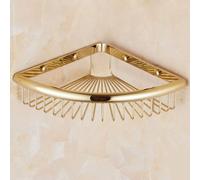Mensole angolari per Il Bagno Mensola angolare for Doccia da Bagno in Ottone Vintage Dorato a 2 Strati Nizer con scolapiatti Montato a Parete(1 Layer Gold)