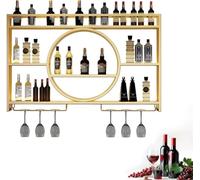 Mensole bar a parete per l'arredamento della casa e del pub, portabottiglie salvaspazio e mensola del frigorifero per soggiorno e angolo colazione
