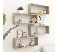 Mensole Camera Da Letto, Mensola decorativa da parete, Mensole a Cubo 4 pz, Adatto per Soggiorno, camera da letto, bagno, cucina, ufficio Sonoma 60x15x23 cm in Truciolato