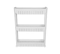 Mensole da bagno, in plastica leggera per una facile organizzazione in bagni, lavanderie e cucine, salvaspazio, grigio