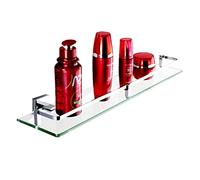 Mensole da Bagno Mensola in Vetro per Bagno in Alluminio a Parete 1 Livello in Vetro Temperato Rettangolare Sabbia d'Argento Extra Spessa Spruzzata, per La Casa Ufficio Hotel (Size : 41cm)