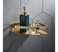 Mensole da Bagno, portasciugamani Dorato, Barra portaoggetti con Set di Accessori Pendenti, Design Semplice e Luminoso, per riporre Gli Oggetti in Bagno. (Treppiede)
