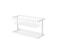Mensole da bagno Supporto for lavello in spugna a 2 strati , Scaffale di scarico Scaffale for bagno da cucina , Scaffale for spugne, Forniture for lavello Scolapiatti(White)