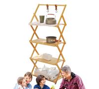 Mensole da campeggio pieghevoli, scaffale da campeggio portatile multi-livello, resistente all'usura, tavolo pieghevole compatto con ripiani, per uso esterno e organizer per la casa, scaffale per
