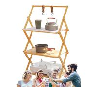 Mensole da campeggio pieghevoli, scaffale da campeggio portatile multi-livello, resistente all'usura, tavolo pieghevole compatto con ripiani, per uso esterno e organizer per la casa, scaffale per