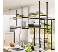 Mensole da cucina galleggianti, da parete, per spezie, pentole e padelle, 60 cm, ripiano da bar in legno, decorazione moderna per la casa, 120 x 30 x 80 cm