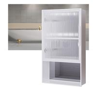 Mensole da incasso da parete moderne in acciaio inox per bagno e ripostiglio, nessuna piastrella necessaria, scatola rettangolare bianca (470 x 810 x 150 mm)