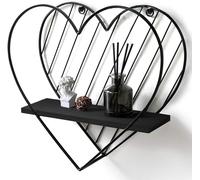 Mensole da Muro Nera per Mensole Galleggianti in Metallo Design a Cuore Stile In