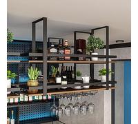Mensole Da Muro Di Soffitto - Porta Bottiglie Di Vino Legno Massello A Appeso, Mensola Da Soffitto Espositore In Metallo, Rack Di Stoccaggio Per Montaggio A Soffitto Con Assi Di Legno ( Size : 100*30*