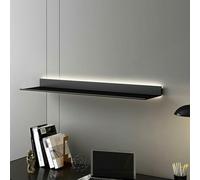 Mensole da parete galleggianti illuminate a LED, in lega di alluminio, design su entrambi i lati, per esporre e riporre libri e bottiglie di vino in modo elegante