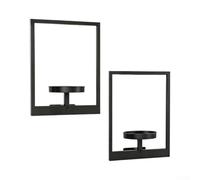Mensole da parete in ferro antiruggine 40,1x30 cm per uso esterno (A) | Set di 2 ripiani, design moderno galleggiante, tiene decorazioni per piante, struttura robusta, migliora l'estetica della