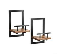 Mensole da parete in ferro antiruggine 40.1x30 cm per uso esterno (B) | Set di 2 ripiani, design moderno galleggiante, tiene decorazioni per piante, struttura robusta, migliora l'estetica della