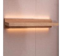 Mensole da parete in legno con tronchi illuminati e separatori di parole su entrambi i lati per la decorazione della casa