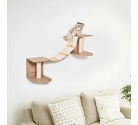 Mensole da parete PawHut gatti con piattaforme a scala pali per raschietto in Sisal