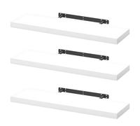 Mensole da Parete Rettangolare | 1 o 3 Mensole Muro, Legno MDF Bianco 100x23,5x4