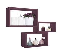 MENSOLE DA PARETE RETTANGOLARI SET DI 3 PZ COMPONIBILE VARI COLORI MOD. TRITTICO