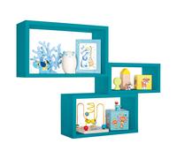 MENSOLE DA PARETE RETTANGOLARI SET DI 3 PZ COMPONIBILE VARI COLORI MOD. TRITTICO