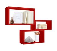 MENSOLE DA PARETE RETTANGOLARI SET DI 3 PZ COMPONIBILE VARI COLORI MOD. TRITTICO