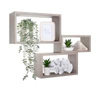 MENSOLE DA PARETE RETTANGOLARI SET DI 3 PZ COMPONIBILE VARI COLORI MOD. TRITTICO