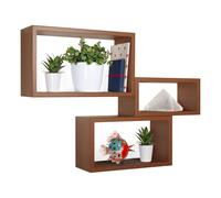 SET 3 MENSOLE RETTANGOLARI PARETE CILIEGIO SCAFFALE SALOTTO CAMERA TRITTICO