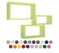 MENSOLE DA PARETE RETTANGOLARI SET DI 3 PZ COMPONIBILE VARI COLORI MOD. TRITTICO