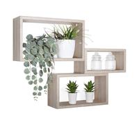 Sanitec Trittico Mensole da Parete, Legno, Rovere Sagerau, 15.5x45x27 cm