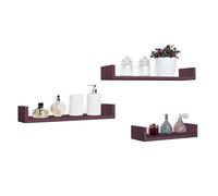 SET 3 MENSOLE PARETE VIOLA SCAFFALE SALOTTO SOGGIORNO CAMERA MODERNO CALAMITA