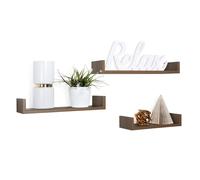 MODULARREDO | Set di 3 Mensole da Muro Design, 60x8, 50x8 e 40x8 cm p15.5, Mensola da Parete, Rovere Tabacco - Made in Italy
