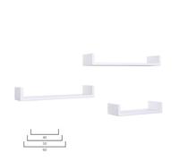 MENSOLE DA PARETE SET DI 3 PZ VARI COLORI MOD. CALAMITA