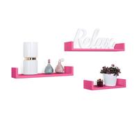 SET 3 MENSOLE PARETE FUXIA SCAFFALE SALOTTO SOGGIORNO CAMERA MODERNO CALAMITA