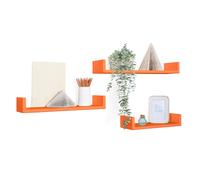 MODULARREDO | CALAMITA Set di 3 Mensole da Muro, Mensole Muro Design, Mensola da Parete, 60x8 p15.5 cm, 50x8 p15.5 cm e 40x8 p15.5 cm, Arancione - Made in Italy