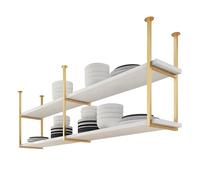 Mensole decorative da soffitto, mensole galleggianti industriali a 2 strati, portabottiglie da cucina, mensola per piante con struttura in ferro metallico, portavasi per ristoranti(150x30x80cm)