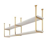 Mensole decorative galleggianti, mensola da soffitto industriale, espositore da bar a 2 livelli, portabottiglie/portavasi da fiori, scaffale da cucina in legno, organizer multiuso(150x30x80cm)