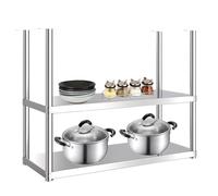 Mensole decorative sospese al soffitto, mensole sospese galleggianti in acciaio inox per la cucina, mensola da parete a 2 strati, portavasi per fiori, portabottiglie per armadietto e bar(70x35x80cm)