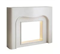 Mensole del camino Mobile for caminetto decorativo con cornice for moderno curvo in bianco e nero Decorazioni per la casa(Bianco)