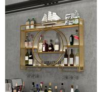 Mensole di galleggiamento fissate al muro del LED con il banco di mostra del ferro per stoccaggio del vino