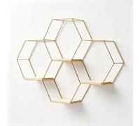 Mensole Flottanti In Ferro Dorato Nordico, Supporto Da Parete In Legno | 7 Stili (A-G) Mensole In Ferro Dorato & Legno, Profondità 10cm, 1.8-3.2kg, Montaggio Senza Fori Per Arredo Casa
