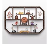 Mensole Galleggianti Appese In Legno, Mensola Antica A Parete Retro Tea Set Display Stand Rack Per Teiere Scaffale Per La Raccolta Usato Per Soggiorno, Studio, Sala Da Tè(73)