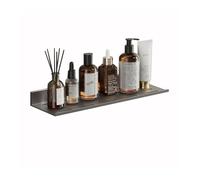 Mensole galleggianti da bagno a parete in alluminio per doccia con foro e fori di scarico, senza foratura, 70 cm, grigio canna di fucile, accessori per bagno, cucina e soggiorno