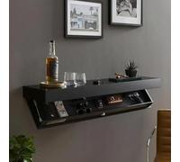 Mensole galleggianti da parete con scomparto nascosto, mensola segreta sicura per la casa o l'ufficio, portaoggetti da parete nascosto per camera da letto, soggiorno, ingresso (colore: nero)