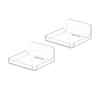 Mensole galleggianti da parete in acrilico salvaspazio per bagno, cucina, camera da letto e ufficio, con fori di drenaggio e due metodi di installazione (piccole dimensioni, 2 pezzi)