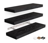 Mensole galleggianti da parete, mensole da bagno montate a parete per cucina, camera da letto, portaoggetti da bagno sopra WC, libreria da appendere per la decorazione della casa soggiorno nero