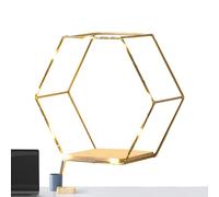 Mensole galleggianti esagonali con luci a LED, mensola da parete a nido d'ape per casa, cucina, bagno, soggiorno e ufficio, decorazione geometrica moderna