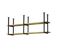 Mensole galleggianti moderne nere per bar o ristorante, facili da installare, 119 x 30 x 61 cm, elegante mensola da parete con staffe a soffitto