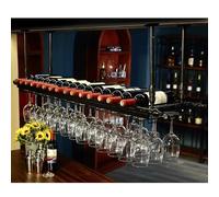 Mensole galleggianti per unità bar, portabottiglie da soffitto di grande capacità, portabottiglie capovolto con braccio, stile semplice, portabottiglie con porta calici per bar, ristorante (