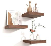 Mensole galleggianti quadrate per parete, 20,3 x 20,3 x 3,2 cm (larghezza x profondità x altezza), confezione da 3 piccole mensole in legno ingegnerizzato con staffe invisibili, per soggiorno, camera