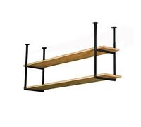 Mensole galleggianti - Scaffale decorativo da parete con 2 ripiani, ideale per bar e ristoranti, staffe per mensole a soffitto facili da installare
